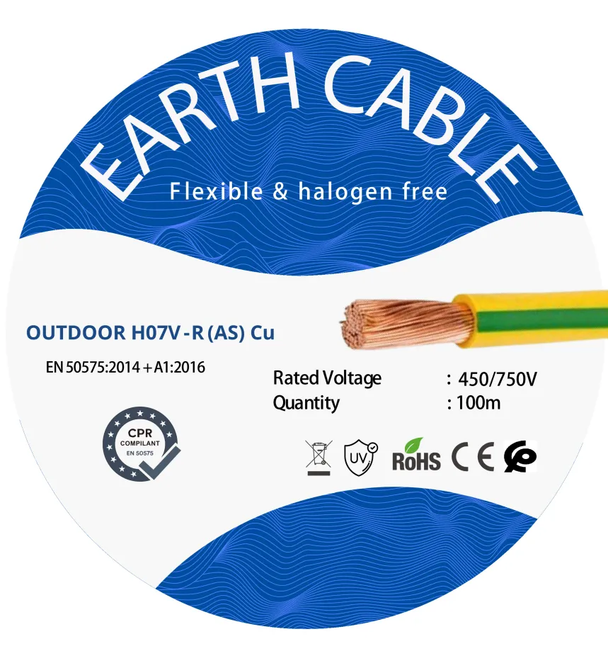 [ELECAB0004] Câble terre Jaune/Vert 1x6mm - 100m UV/CCA